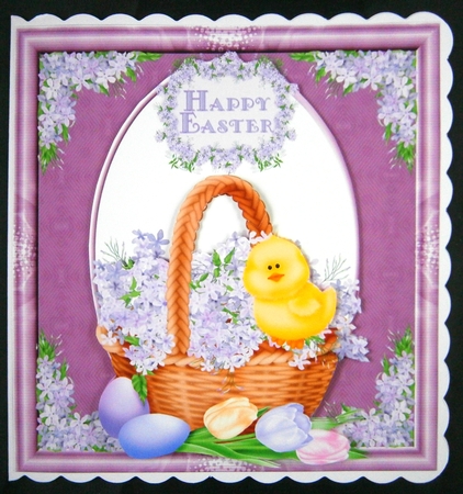 3 Floral Easter chick card fronts/toppers by Linda Short