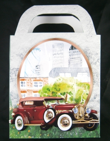 Vintage car gift bag 1 by Linda Short