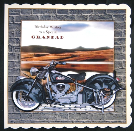 3 Classic motorbike card front/toppers A by Linda Short