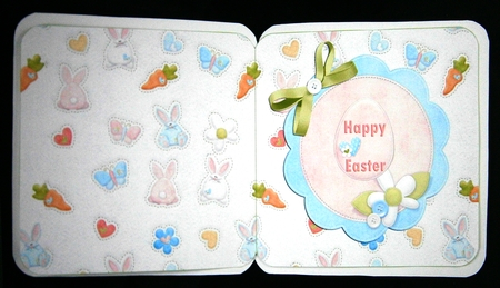 Easter Eggs Squares Rounded Corner Decoupage Card and Insert by Linda Short