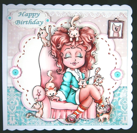 8x8 crazy cat lady birthday mini kit by Linda Short