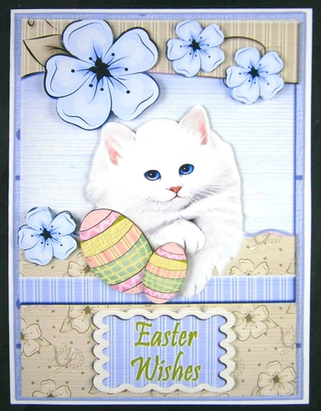 Adorable fluffy Cat  with Eggs for Easter # 15 by Linda Short