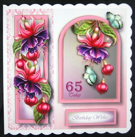 Floral Arched Frame - Fuschia 8x8 by Linda Short