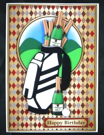 Champagne & Golf Decoupage by Linda Short