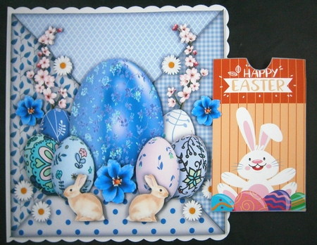 Easter Envelope Card - Blue by Linda Short