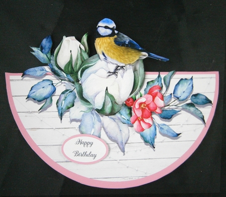 BLUE TIT ROCKER CARD by Linda Short