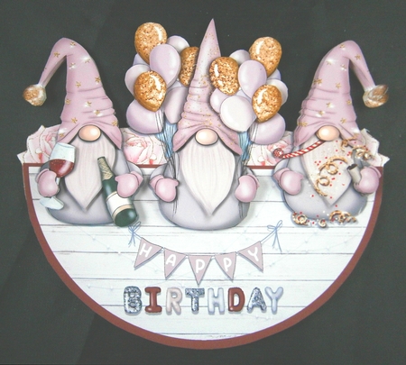 GNOMEY BIRTHDAY ROCKER CARD by Linda Short