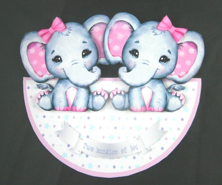 TWIN GIRLS ROCKER CARD by Linda Short