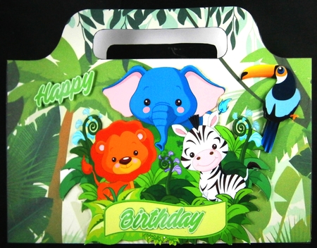 Lovely jungle with bird and  animals tote gift bag by Linda Short