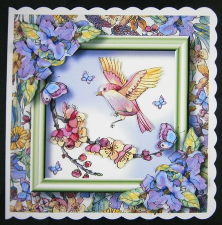 Colourful Spring Bird 3 8x8 by Linda Short