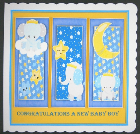 3 Blue baby elephant toppers by Linda Short