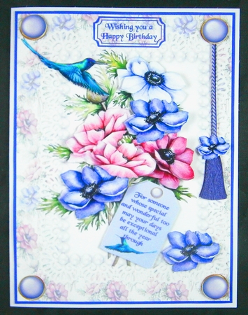 Humming bird and flowers by Linda Short