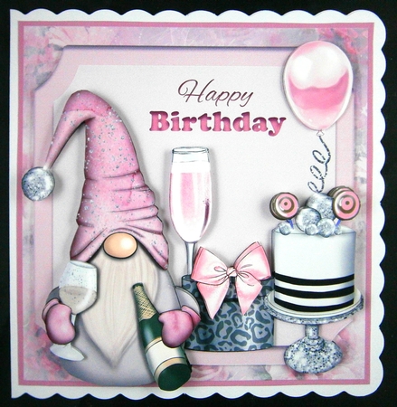 Cake And Bubbly Birthday Gnome Mini kit by Linda Short