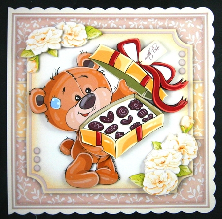 Cute Teddy with Chocolates Mini Kit by Linda Short