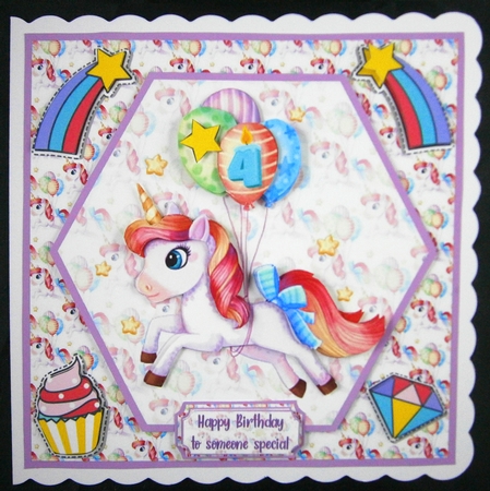 Unicorn and balloons by Linda Short