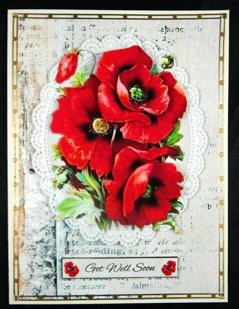 Lovely Poppies Get Well Soon Topper by Linda Short