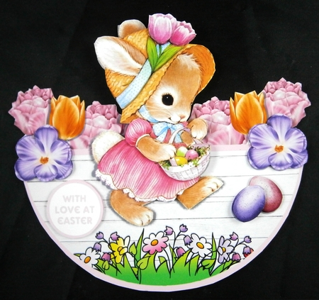 COLLECTING EGGS rocker card by Linda Short