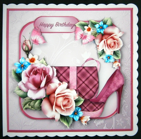 Shoes and Roses - Decoupage Card Mini Kit by Linda Short