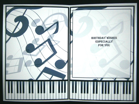 A5 Insert to Match Card Front Music to me  by Linda Short