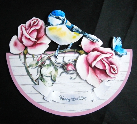 BLUE TIT rocker card by Linda Short