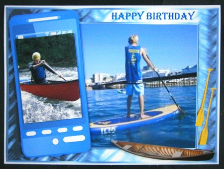 Canoe and Paddleboard phone card - various sentiments by Linda Short