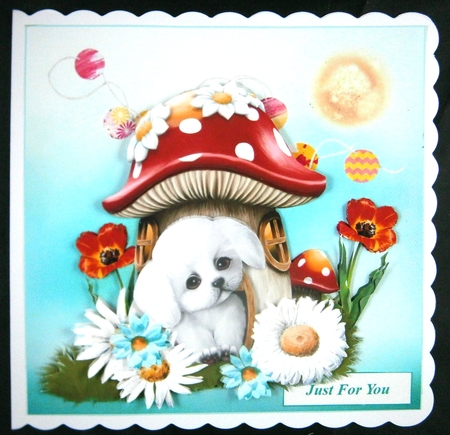 Daisy Doggie Topper With Decoupage by Linda Short