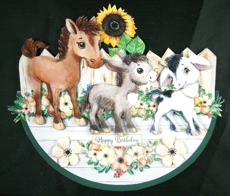 FARM FRIENDS 2 rocker card by Linda Short