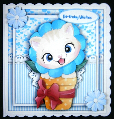 Cute Flowerpot Kitty by Linda Short