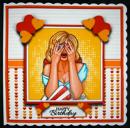 8x8 Card Front with Gift Tag and Sentiments  by Linda Short