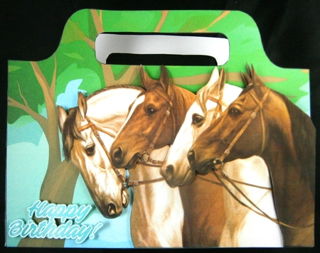 Lovely horses with trees tote gift bag by Linda Short