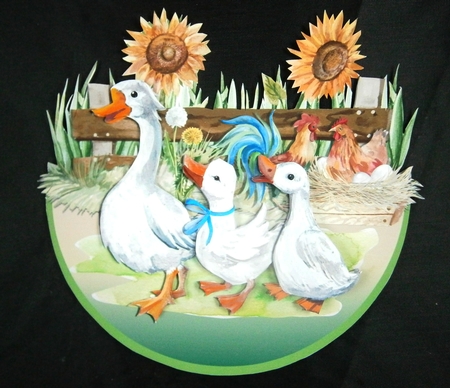 FEATHERED FRIENDS rocker card by Linda Short