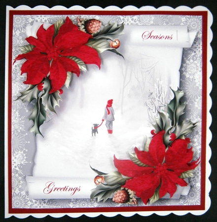 Christmas Parchment Scroll 8 8x8 by Linda Short