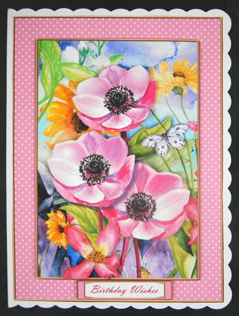 Lovely Watercolor Floral Birthday Topper (Pink) by Linda Short