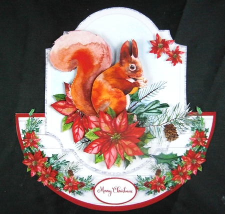 CHRISTMAS SQUIRREL rocker card by Linda Short