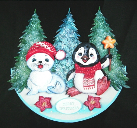 FROSTY FRIENDS rocker card by Linda Short