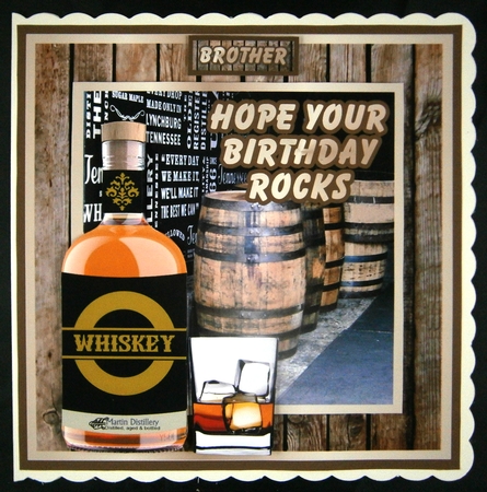 Whiskey decoupage mini kit &  - male birthday / fathers day by Linda Short