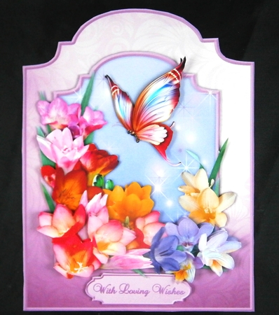 Fabulous Freesias - Shaped Card Front with Step-by-Step by Linda Short
