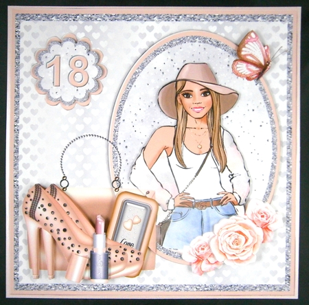 Pretty lady card decoupage mini kit by Linda Short