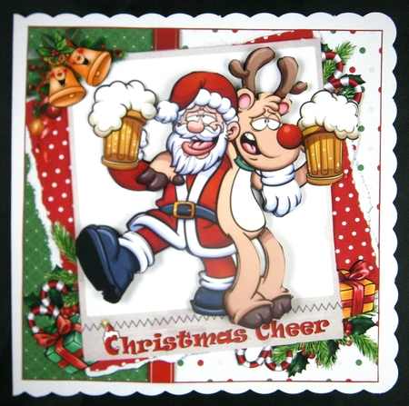 8x8 Santa and Rudolf Christmas cheer mini kit by Linda Short