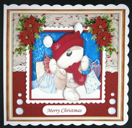 6, Beautiful Teddy Cards +2 Inserts , 7x7  by Linda Short