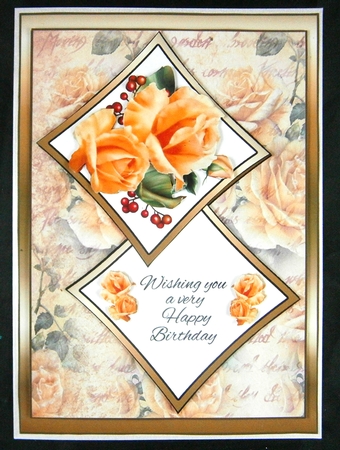 Two squares Yellow Roses HB by Linda Short