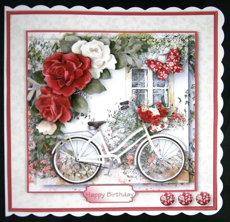 Bicycle in the Lane - Decoupage Card Mini Kit by Linda Short