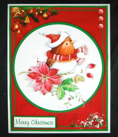 Robin Christmas greeting card by Linda Short