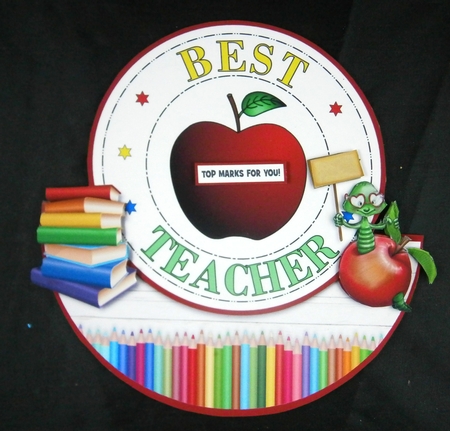 BEST TEACHER rocker card by Linda Short