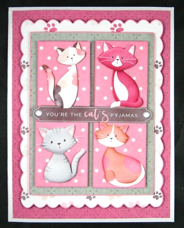 You Are The Cats Pyjamas Card Front & Insert to fit A5 Card by Linda Short