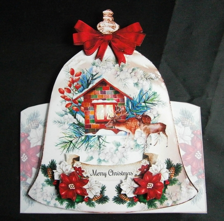 Watercolour Christmas Bell 02 - Shaped Mini Page Kit by Linda Short