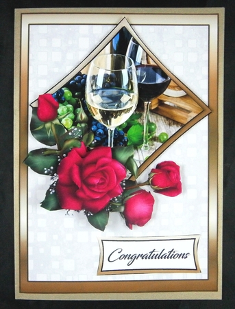 Wine & roses Congratulations by Linda Short