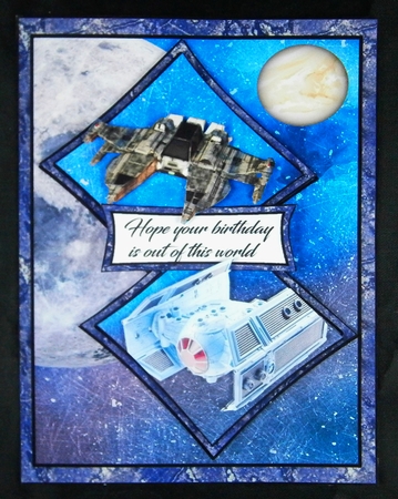 Two squares Star Ship fighters by Linda Short