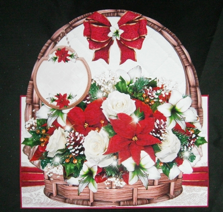 Christmas Floral Basket 02 Shaped Mini Page Kit by Linda Short