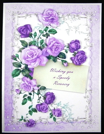 2 Yellow and purple rose note card fronts by Linda Short
